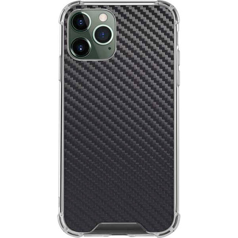 Black Carbon Fiber Specialty Texture Material iPhone 12 Pro Clear Case