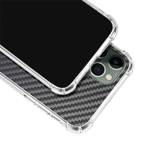 Black Carbon Fiber Specialty Texture Material iPhone 12 Pro Max Clear Case