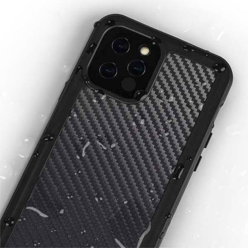 Black Carbon Fiber Specialty Texture Material iPhone 12 Pro Max Waterproof Case