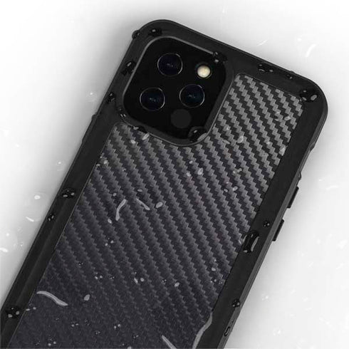Black Carbon Fiber Specialty Texture Material iPhone 12 Pro Waterproof Case
