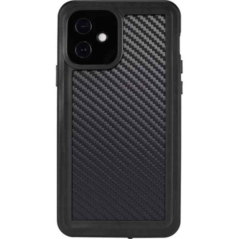 Black Carbon Fiber Specialty Texture Material iPhone 12 Waterproof Case