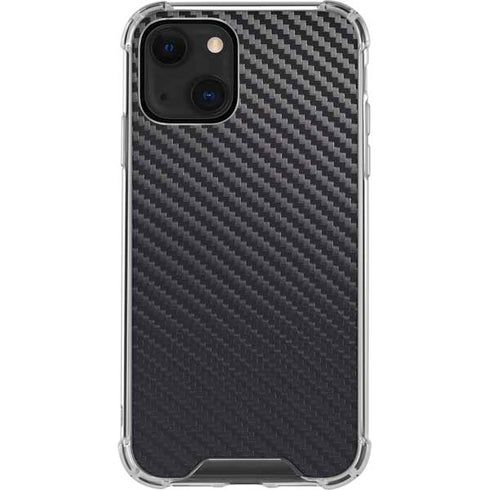 Black Carbon Fiber Specialty Texture Material iPhone 13 Clear Case