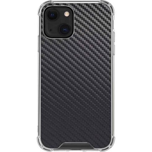 Black Carbon Fiber Specialty Texture Material iPhone 13 Mini Clear Case