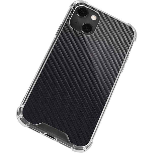Black Carbon Fiber Specialty Texture Material iPhone 13 Mini Clear Case