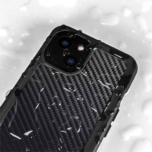 Black Carbon Fiber Specialty Texture Material iPhone 13 Mini Waterproof Case