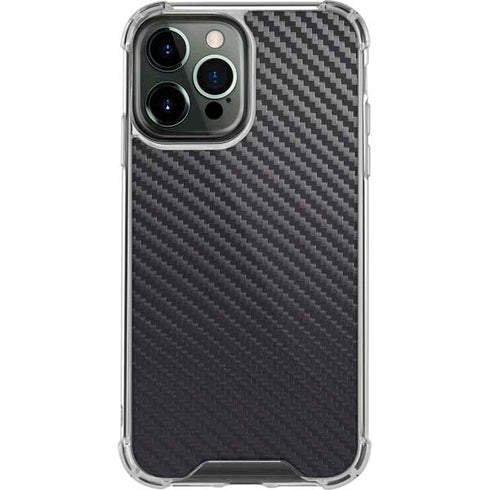 Black Carbon Fiber Specialty Texture Material iPhone 13 Pro Max Clear Case