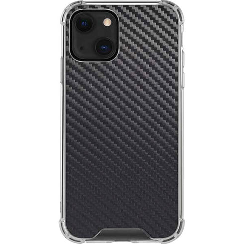 Black Carbon Fiber Specialty Texture Material iPhone 14 Plus Clear Case