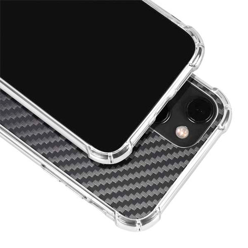 Black Carbon Fiber Specialty Texture Material iPhone 14 Plus Clear Case