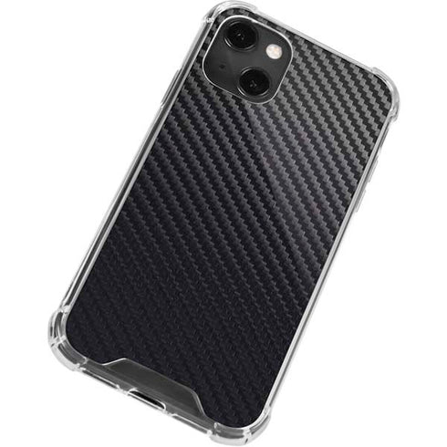 Black Carbon Fiber Specialty Texture Material iPhone 14 Plus Clear Case
