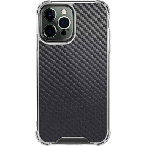Black Carbon Fiber Specialty Texture Material iPhone 14 Pro Max Clear Case