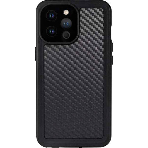 Black Carbon Fiber Specialty Texture Material iPhone 14 Pro Max Waterproof Case