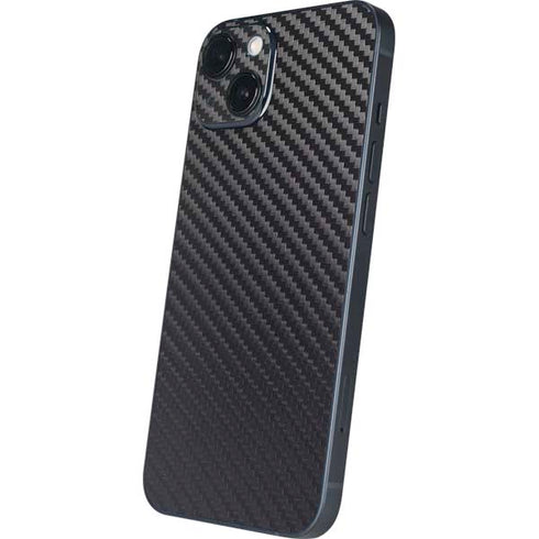 Black Carbon Fiber Specialty Texture Material iPhone 15 Plus Skin