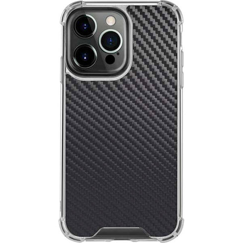 Black Carbon Fiber Specialty Texture Material iPhone 15 Pro Clear Case