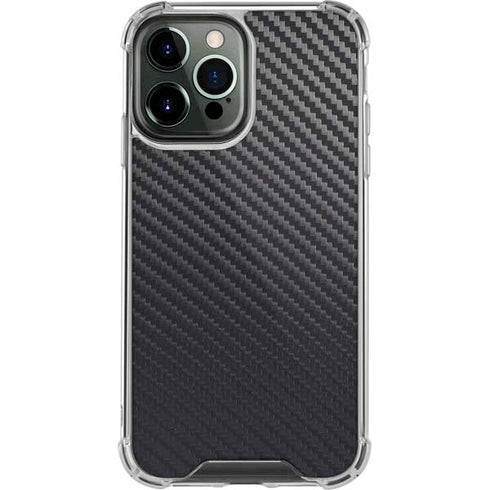 Black Carbon Fiber Specialty Texture Material iPhone 15 Pro Max Clear Case