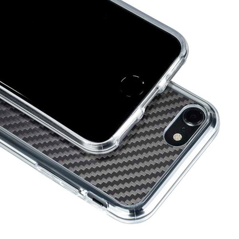 Black Carbon Fiber Specialty Texture Material iPhone SE (2nd & 3rd Gen) Clear Case