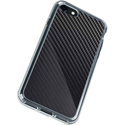 Black Carbon Fiber Specialty Texture Material iPhone SE (2nd & 3rd Gen) Clear Case