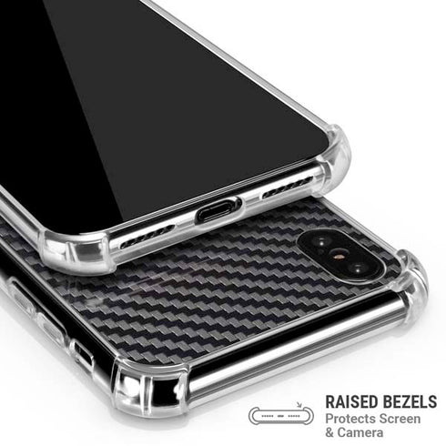 Black Carbon Fiber Specialty Texture Material iPhone X/XS Clear Case