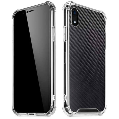 Black Carbon Fiber Specialty Texture Material iPhone XR Clear Case