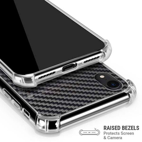 Black Carbon Fiber Specialty Texture Material iPhone XR Clear Case