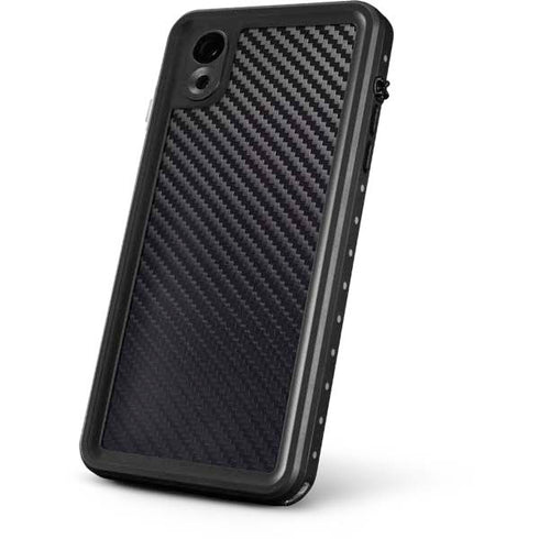 Black Carbon Fiber Specialty Texture Material iPhone XR Waterproof Case