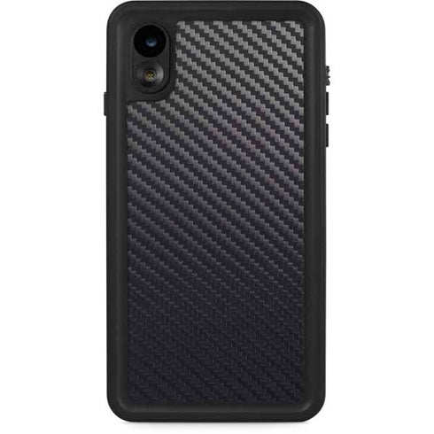 Black Carbon Fiber Specialty Texture Material iPhone XR Waterproof Case