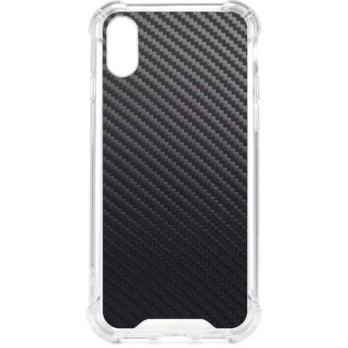 Black Carbon Fiber Specialty Texture Material iPhone XS Clear Case