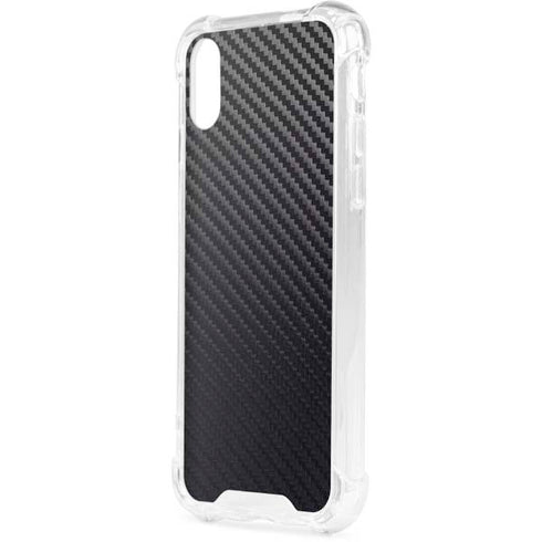Black Carbon Fiber Specialty Texture Material iPhone XS Clear Case