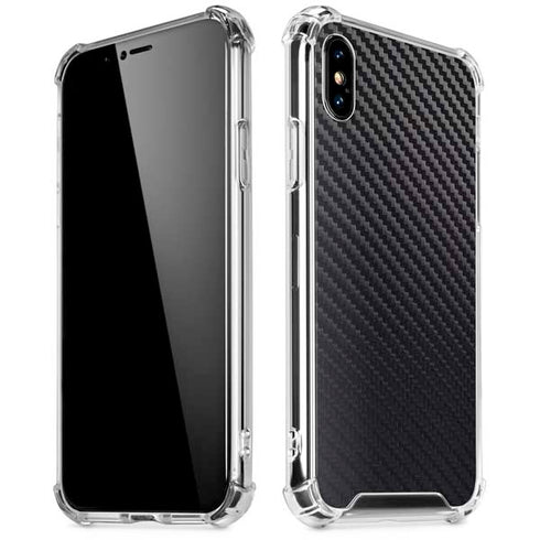 Black Carbon Fiber Specialty Texture Material iPhone XS Max Clear Case