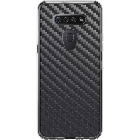 Black Carbon Fiber Specialty Texture Material LG K51/Q51 Clear Case