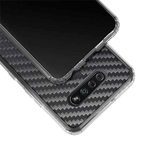 Black Carbon Fiber Specialty Texture Material LG K51/Q51 Clear Case