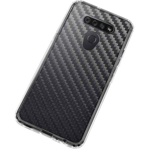 Black Carbon Fiber Specialty Texture Material LG K51/Q51 Clear Case