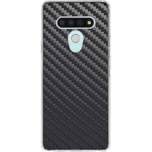 Black Carbon Fiber Specialty Texture Material LG Stylo 6 Clear Case