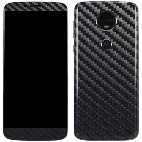 Black Carbon Fiber Specialty Texture Material Moto E5 Plus Skin