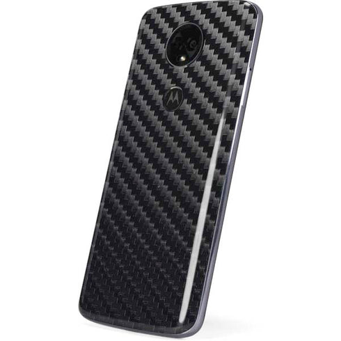 Black Carbon Fiber Specialty Texture Material Moto E5 Plus Skin