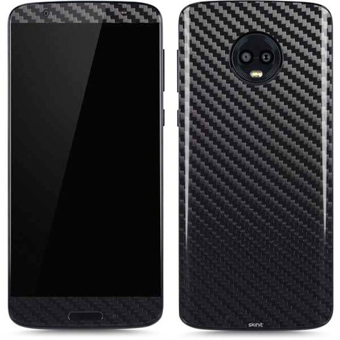Black Carbon Fiber Specialty Texture Material Moto G6 Skin