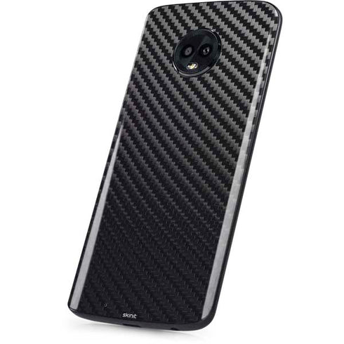 Black Carbon Fiber Specialty Texture Material Moto G6 Skin