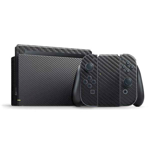 Black Carbon Fiber Specialty Texture Material Nintendo Switch Bundle Skin