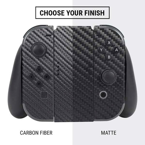 Black Carbon Fiber Specialty Texture Material Nintendo Switch Bundle Skin