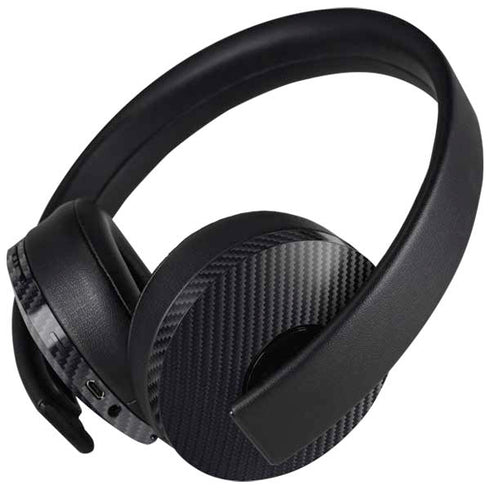 Black Carbon Fiber Specialty Texture Material PlayStation 4 Gold Wireless Headset Skin