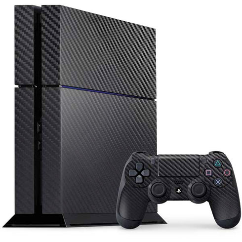 Black Carbon Fiber Specialty Texture Material PS4 Console and Controller Bundle Skin