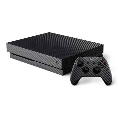 Black Carbon Fiber Specialty Texture Material Xbox One X Bundle Skin