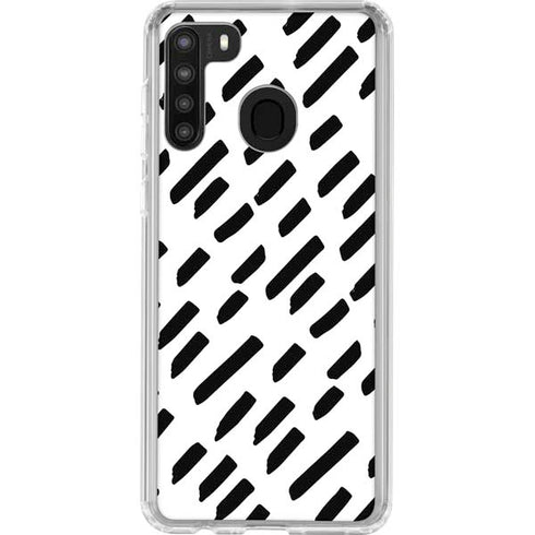 Black Dash Galaxy A21 Clear Case