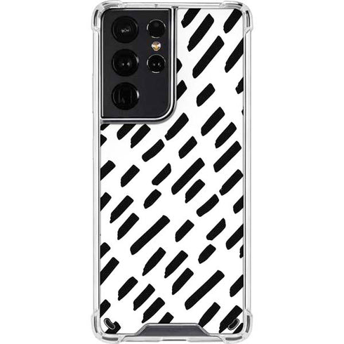 Black Dash Galaxy S21 Ultra 5G Clear Case