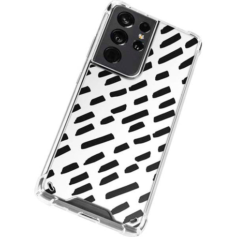 Black Dash Galaxy S21 Ultra 5G Clear Case