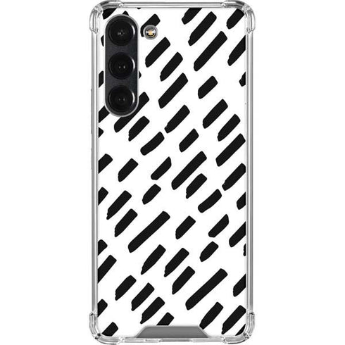 Black Dash Galaxy S23 Plus Clear Case