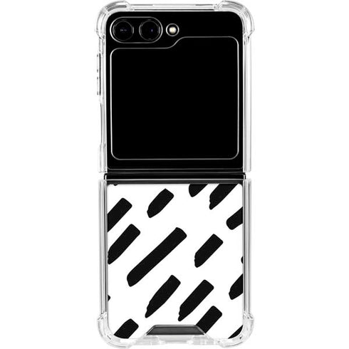 Black Dash Galaxy Z Flip5 5G Clear Case