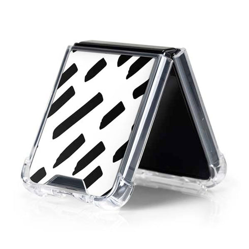 Black Dash Galaxy Z Flip5 5G Clear Case