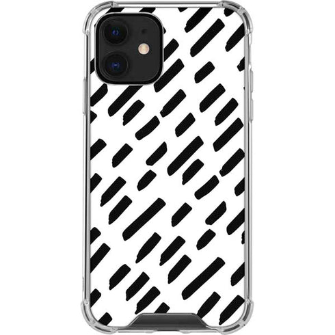Black Dash iPhone 12 Clear Case