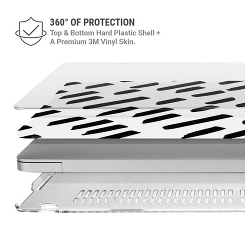 Black Dash MacBook Pro 13in (2020) Case plus Skin