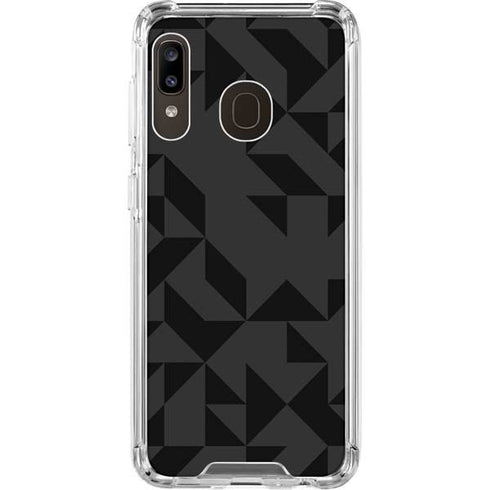 Black Geometric Galaxy A30 Clear Case